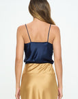 Renee C Made in USA Solid Silky Satin Tank Top