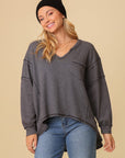 Thermal High-Low V-Neck Top - Online Only