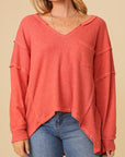 Thermal High-Low V-Neck Top - Online Only