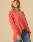 Thermal High-Low V-Neck Top - Online Only