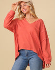 Thermal High-Low V-Neck Top - Online Only