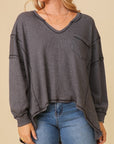 Thermal High-Low V-Neck Top - Online Only