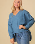 Thermal High-Low V-Neck Top - Online Only