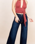 O2 Denim Western Wide Leg Jeans