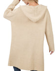 Zenana Hooded Open Front Cardigan - Online Only