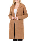 Zenana Hooded Open Front Cardigan - Online Only