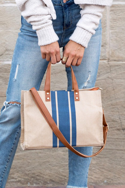 Canvas Stripe Tote - Online Only