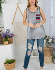 e Luna PLUS Mixed Striped Tank Top