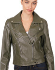 Zenana Vegan Leather Moto Jacket - Online Only