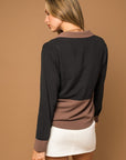 Gilli Long Sleeve Contrast Button Down Top - Online Only