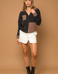 Gilli Long Sleeve Contrast Button Down Top - Online Only