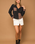 Gilli Long Sleeve Contrast Button Down Top - Online Only