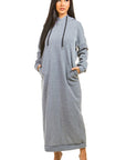 Sexy Long Hoodie Dress by Claude in Grey