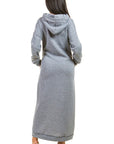 Sexy Long Hoodie Dress by Claude in Grey