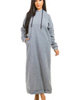 Sexy Long Hoodie Dress by Claude in Grey