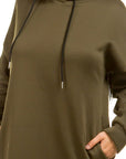 Sexy Long Hoodie Dress by Claude in Olive