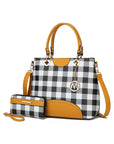 MKF Gabriella Checkers Handbag with Wallet by Mia