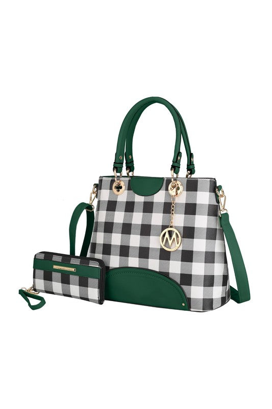 MKF Gabriella Checkers Handbag with Wallet by Mia