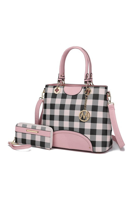 MKF Gabriella Checkers Handbag with Wallet by Mia