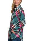 Zenana Jacquard Plaid Shacket with Pockets - My Pampered Life Seattle