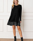 Mock Layered Bandana Paisley Mini Dress