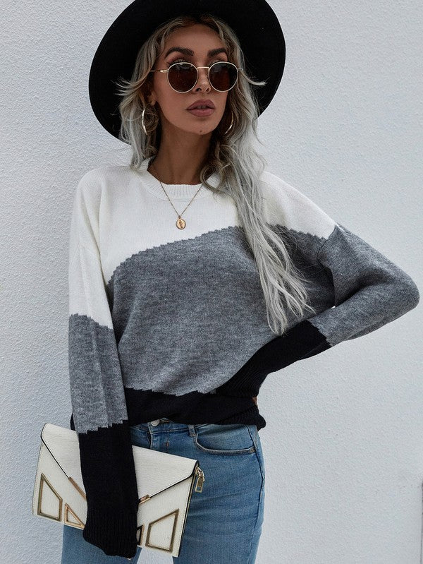 Women&#39;s Long Sleeve Round Neck Sweater