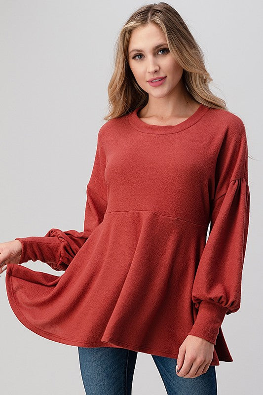 Soft Knit Babydoll Tunic