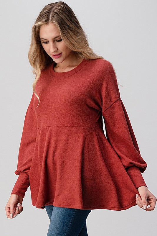 Soft Knit Babydoll Tunic