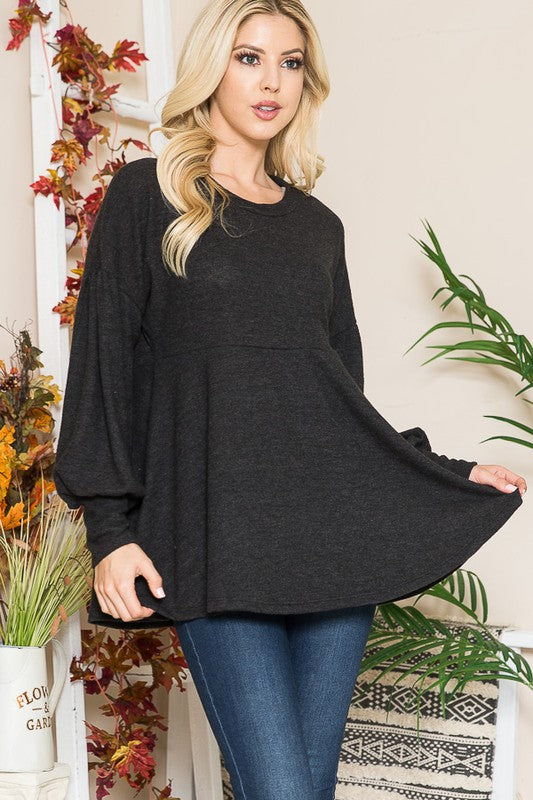 Soft Knit Babydoll Tunic