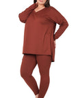 ZENANA Plus Brushed DTY Microfiber Loungewear Set