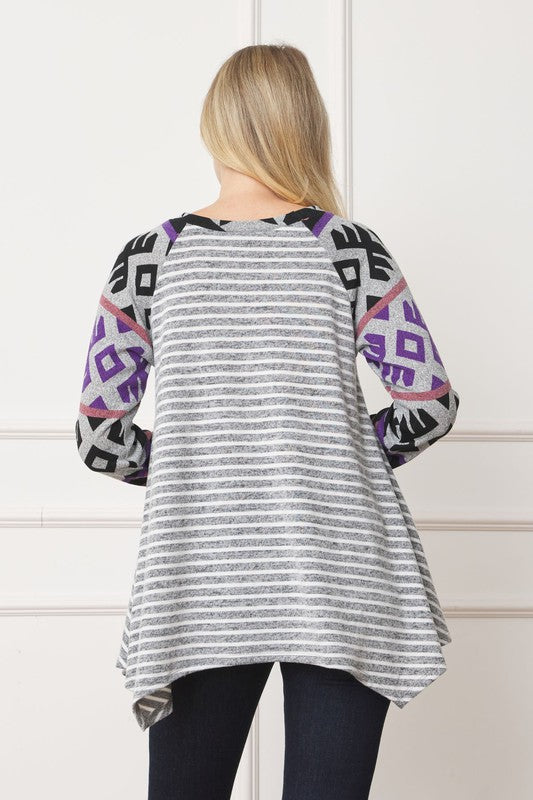 PLUS Tribal Sleeve Handkerchief Tunic