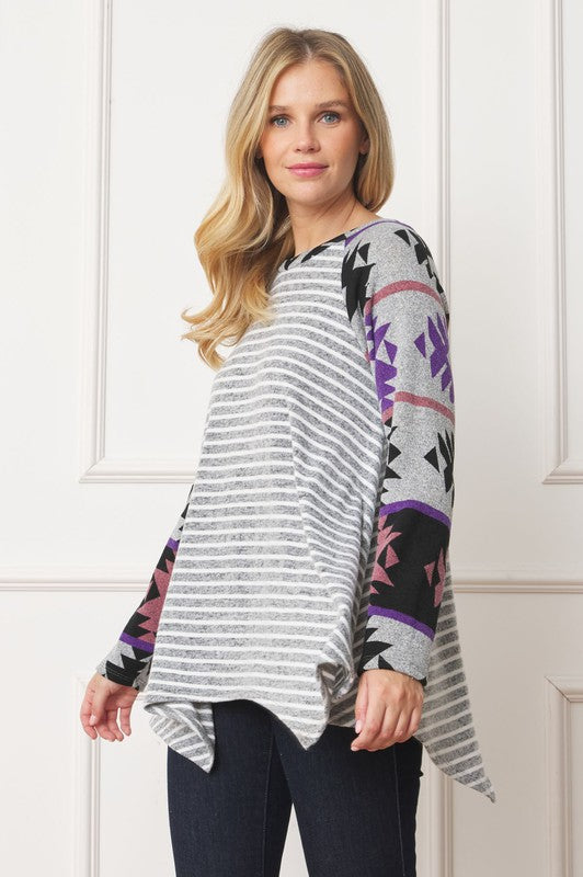 PLUS Tribal Sleeve Handkerchief Tunic