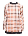 Plaid Contrast Drape Open Cardigan