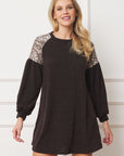 Plus Paisley Shoulder Accent Tunic Dress