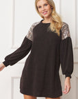 Plus Paisley Shoulder Accent Tunic Dress