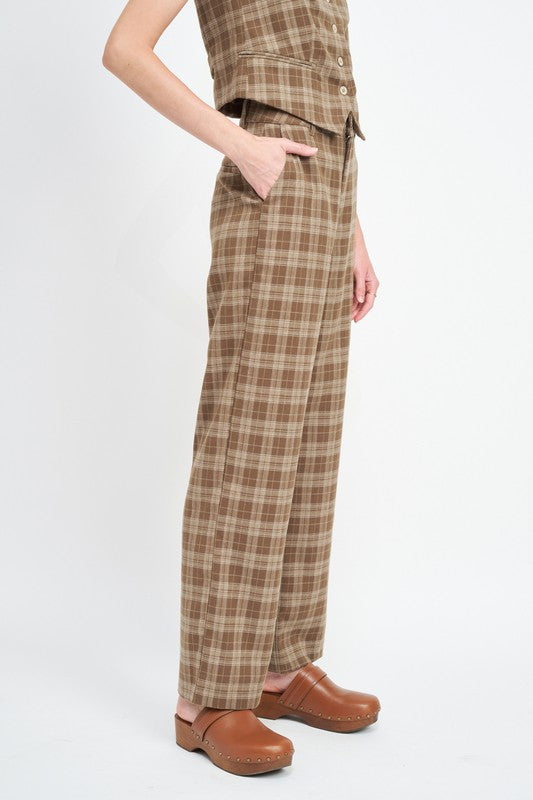 Emory Park | Plaid High Waist Trousers