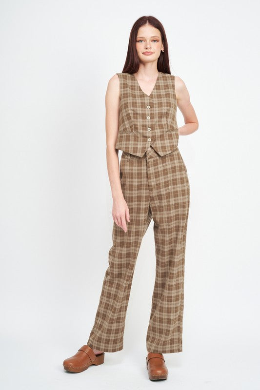 Emory Park | Plaid High Waist Trousers
