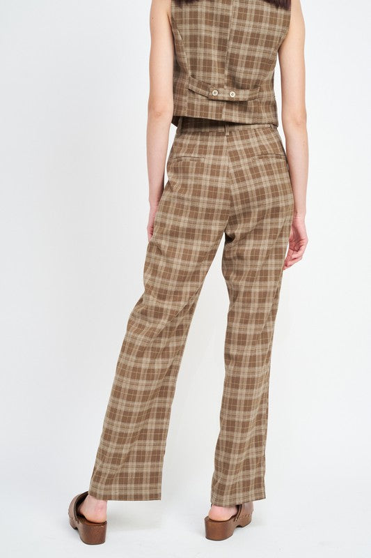 Emory Park | Plaid High Waist Trousers