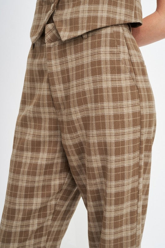 Emory Park | Plaid High Waist Trousers