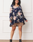 PLUS Floral Chiffon Layered Mini Dress