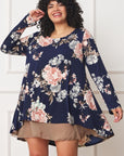 PLUS Floral Chiffon Layered Mini Dress