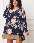 PLUS Floral Chiffon Layered Mini Dress