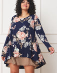 PLUS Floral Chiffon Layered Mini Dress