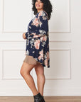 PLUS Floral Chiffon Layered Mini Dress