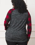 Plus Checker Sleeve Sequin Pocket Tunic