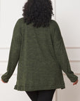 Plus Solid Drape Pocket Cardigan