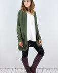 Solid Drape Pocket Cardigan