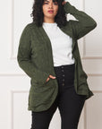 Plus Solid Drape Pocket Cardigan