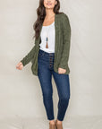 Plus Solid Drape Pocket Cardigan