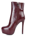 Orion High Heeled Croc Ankle Boot